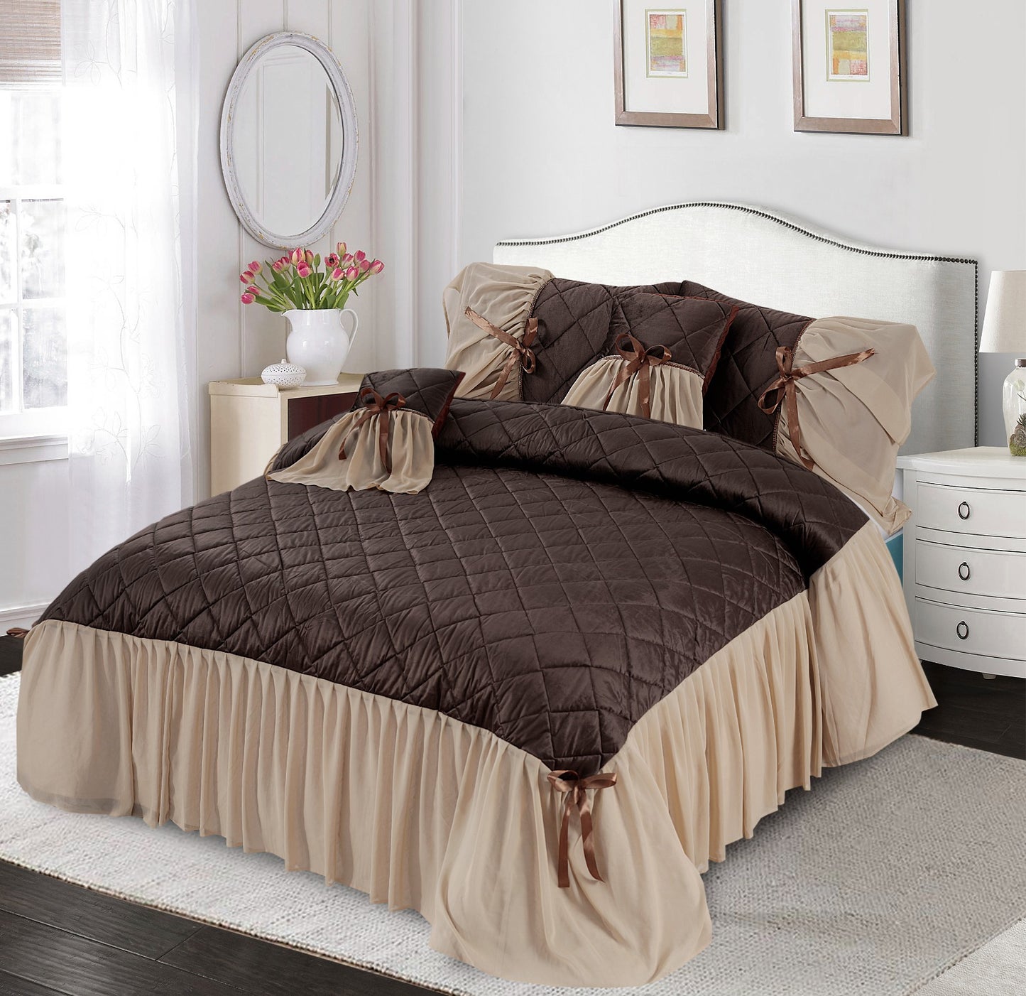 Fully Quilted 5pc Bedspread HB-17