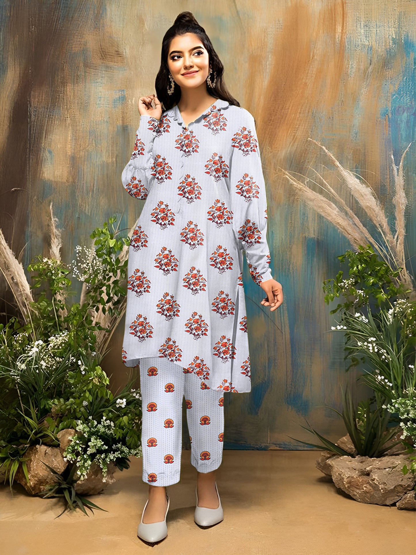 Loral Prints Ladies Suit 2 PCs Un-Stitched D-6