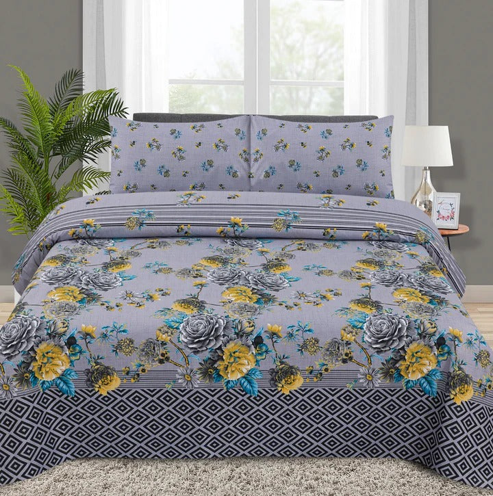 KING COTTON BED SHEET SET 3 PCS DESIGN