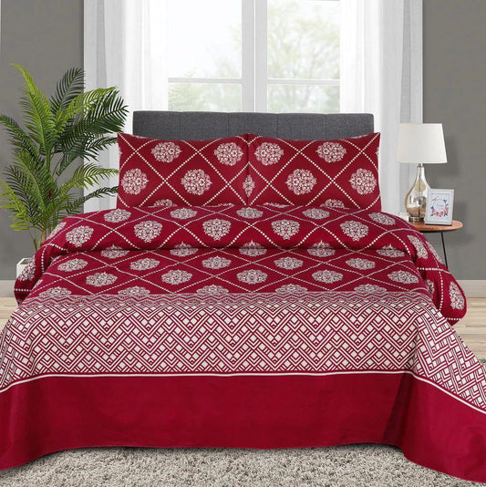 KING COTTON BED SHEET SET 3 PCS DESIGN