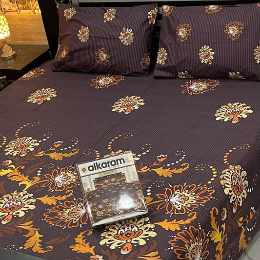 Printed 3 PCs Bedsheet Set