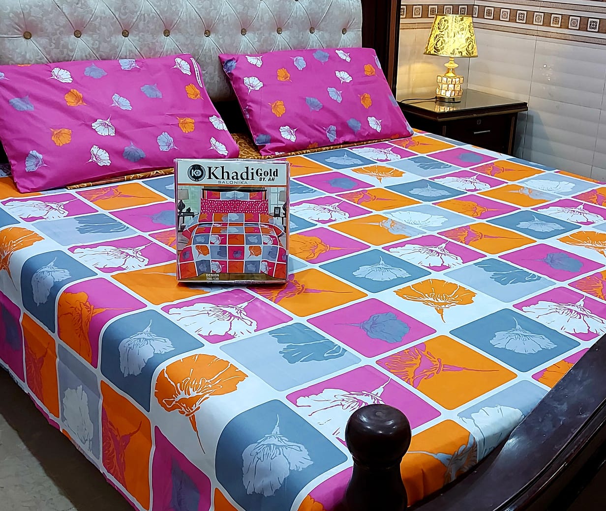 KING COTTON BED SHEET SET 3 PCS DESIGN