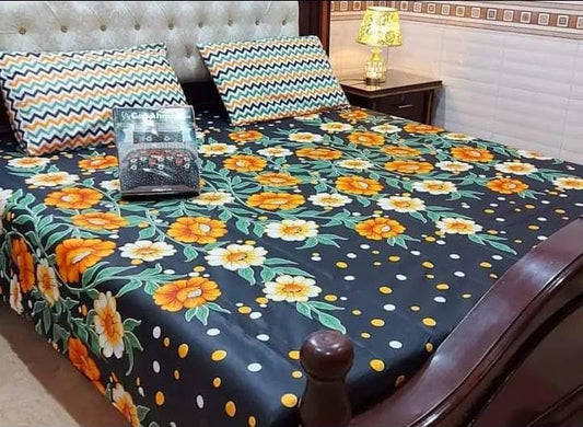 KING COTTON BED SHEET SET 3 PCS DESIGN