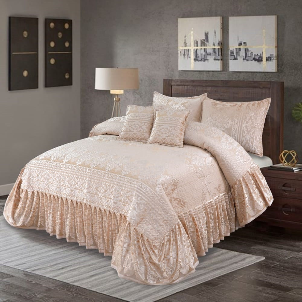 Fully quilted palachi velvet fabric 5pc bedspread HB-13